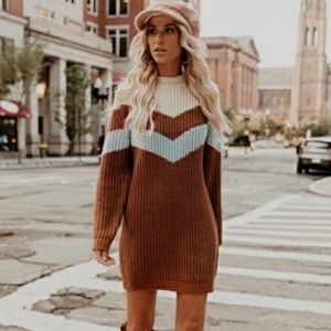 Vici Chevron Sweater Dress